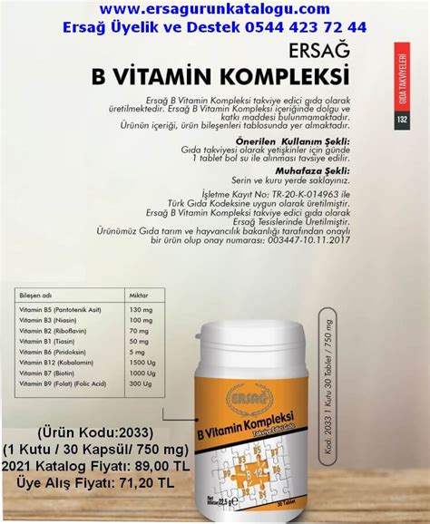 b vitamini kompleksi ilaç isimleri
